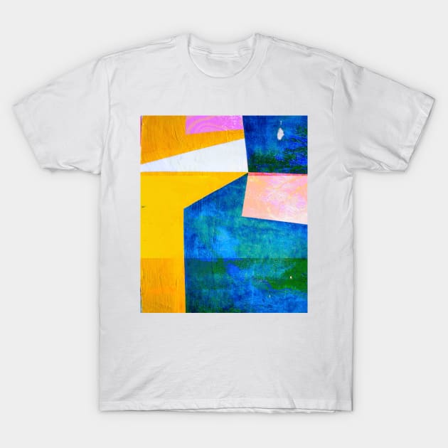 Geometric Coastal Vibes Abstract Art T-Shirt by Punderstandable